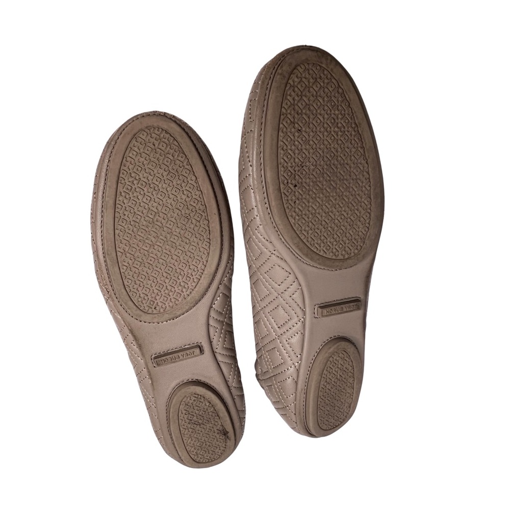 Tory Burch Quilted Flats with Gold Logo - Picture 2 of 3